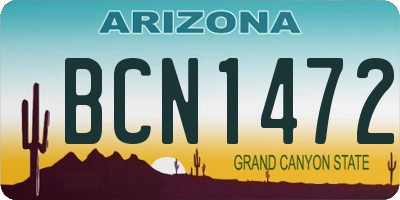 AZ license plate BCN1472