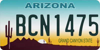 AZ license plate BCN1475