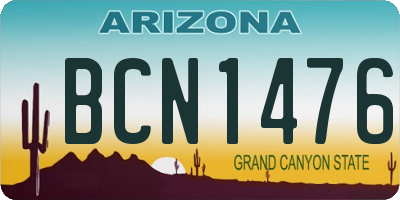 AZ license plate BCN1476