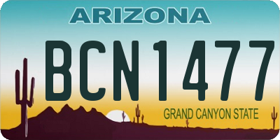 AZ license plate BCN1477