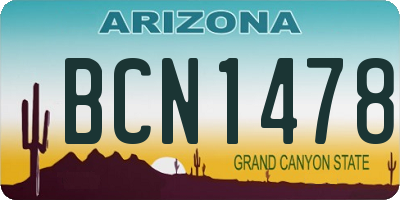 AZ license plate BCN1478