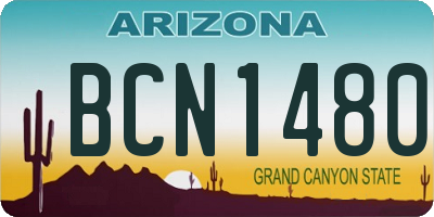 AZ license plate BCN1480