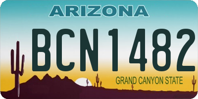 AZ license plate BCN1482