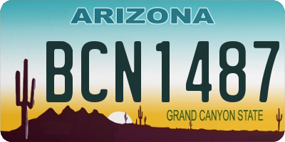 AZ license plate BCN1487