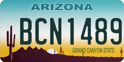 AZ license plate BCN1489