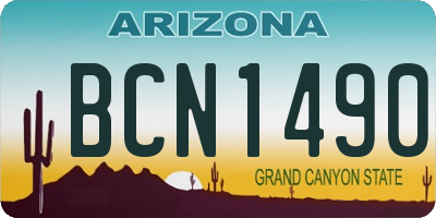 AZ license plate BCN1490