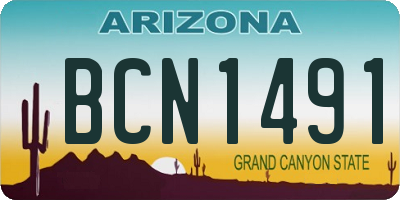 AZ license plate BCN1491