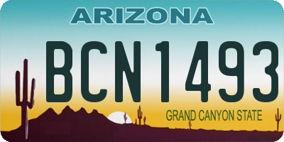 AZ license plate BCN1493