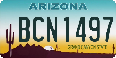 AZ license plate BCN1497