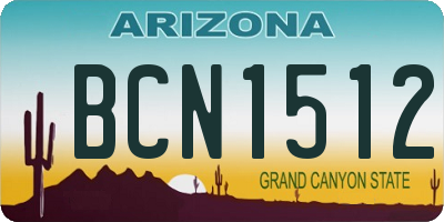 AZ license plate BCN1512