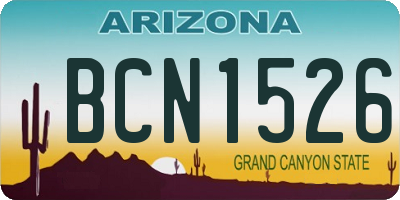 AZ license plate BCN1526