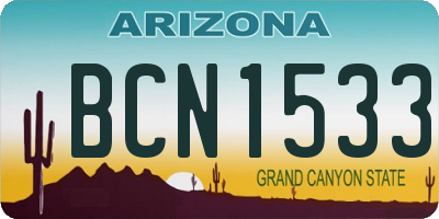 AZ license plate BCN1533