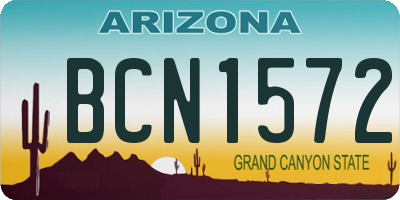 AZ license plate BCN1572