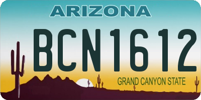 AZ license plate BCN1612