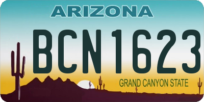 AZ license plate BCN1623