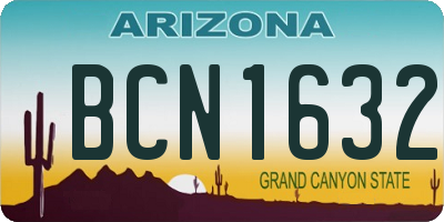 AZ license plate BCN1632