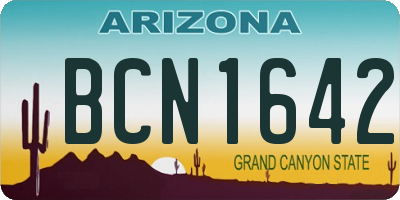 AZ license plate BCN1642