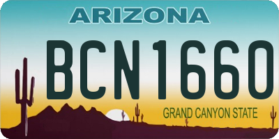 AZ license plate BCN1660