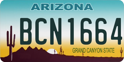 AZ license plate BCN1664