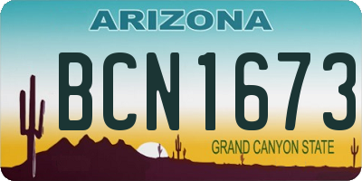 AZ license plate BCN1673