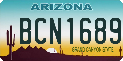 AZ license plate BCN1689