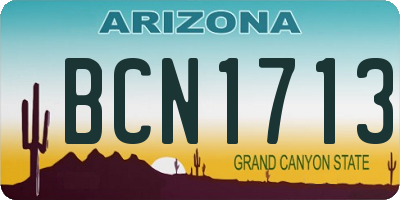 AZ license plate BCN1713