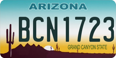 AZ license plate BCN1723