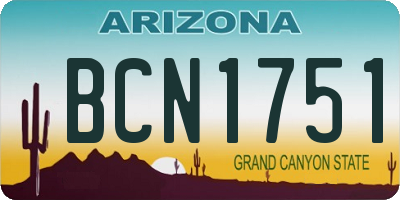 AZ license plate BCN1751