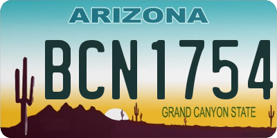 AZ license plate BCN1754