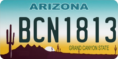 AZ license plate BCN1813