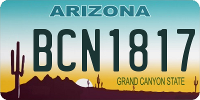 AZ license plate BCN1817