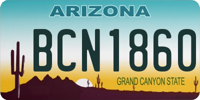 AZ license plate BCN1860