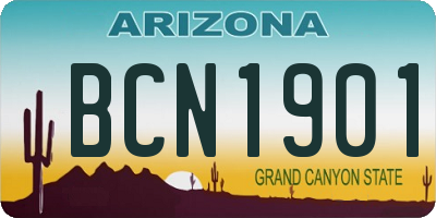 AZ license plate BCN1901