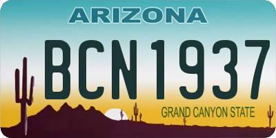 AZ license plate BCN1937