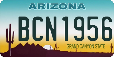 AZ license plate BCN1956