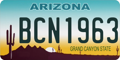 AZ license plate BCN1963