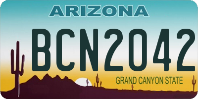 AZ license plate BCN2042