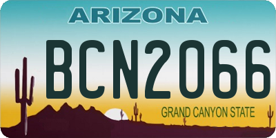 AZ license plate BCN2066