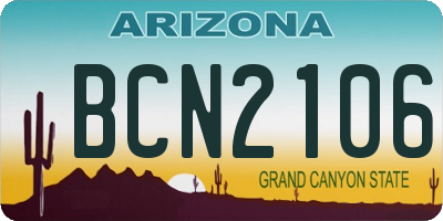 AZ license plate BCN2106