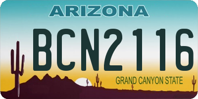 AZ license plate BCN2116