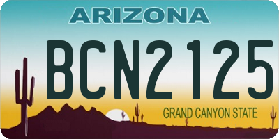 AZ license plate BCN2125