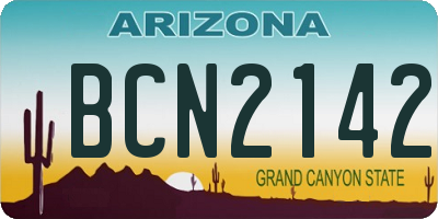 AZ license plate BCN2142