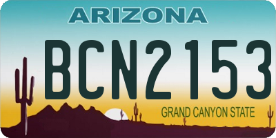 AZ license plate BCN2153