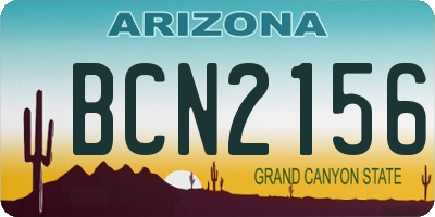 AZ license plate BCN2156