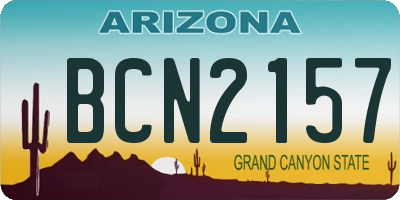 AZ license plate BCN2157