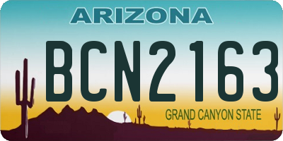 AZ license plate BCN2163