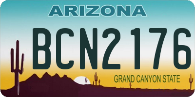 AZ license plate BCN2176