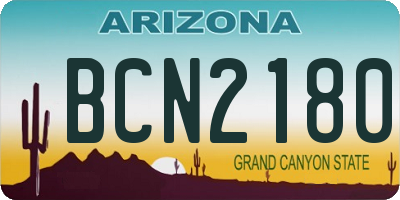 AZ license plate BCN2180