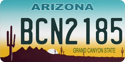 AZ license plate BCN2185