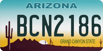 AZ license plate BCN2186